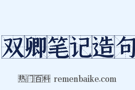 双卿笔记造句是什么意思的图片